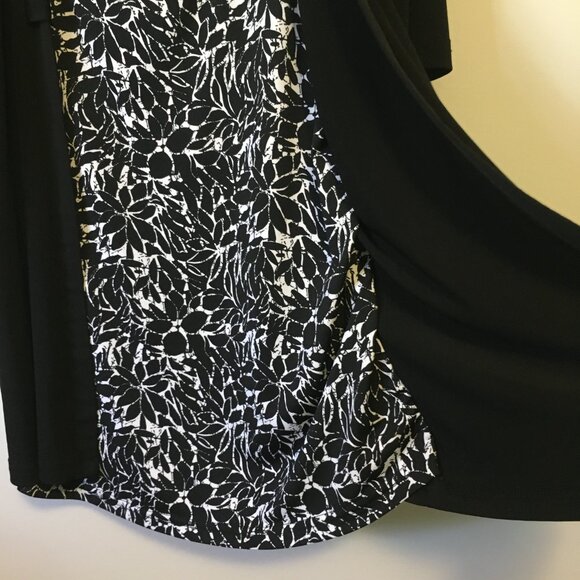 Tradition Made in Canada Black Open Short Sleeve Cardigan With Batik Shirt 2in1 - Picture 9 of 16